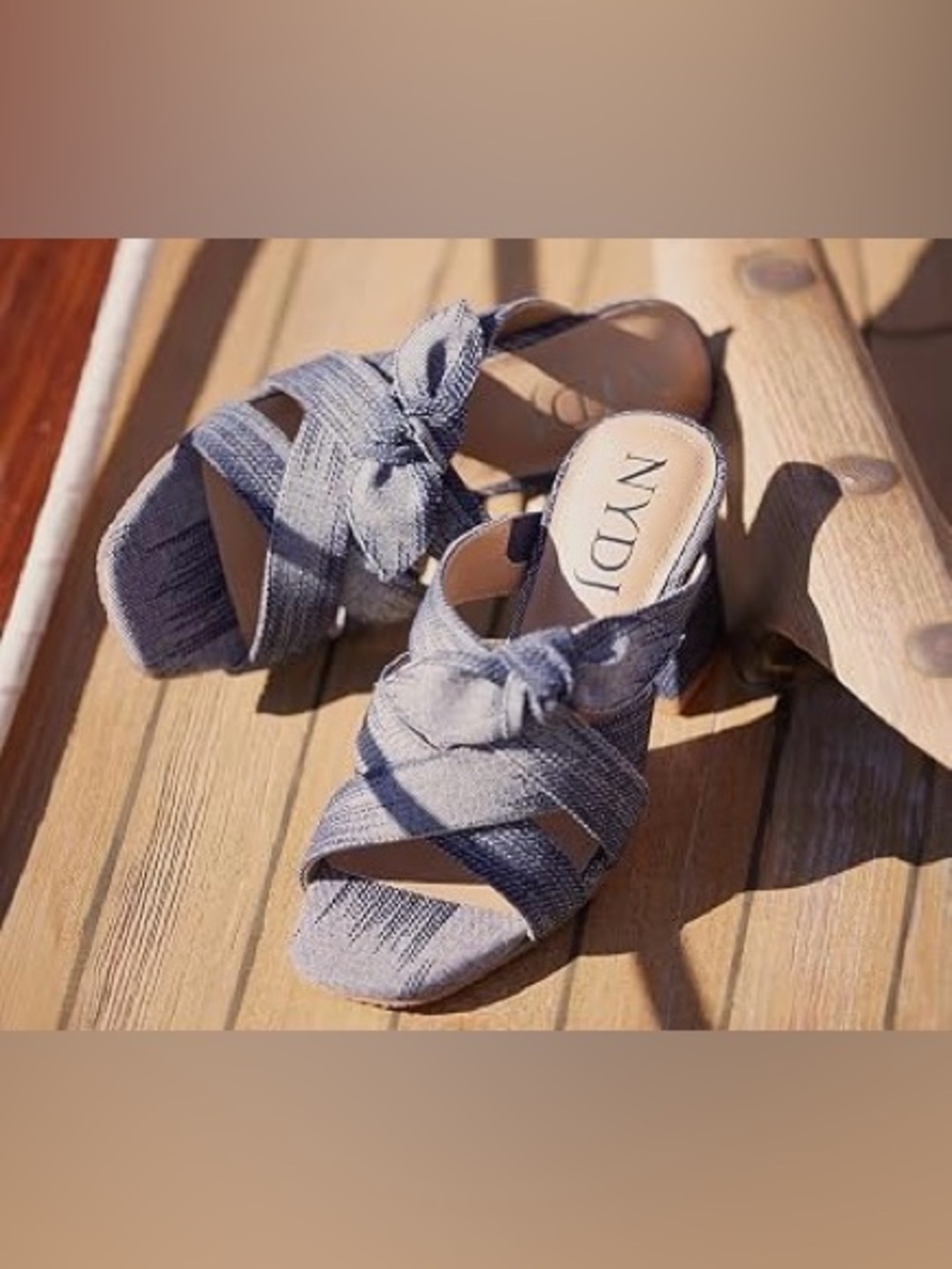 NYDJ Loreri Denim Mule Sandals Sz 6.5, 8, 9.5 BNWB